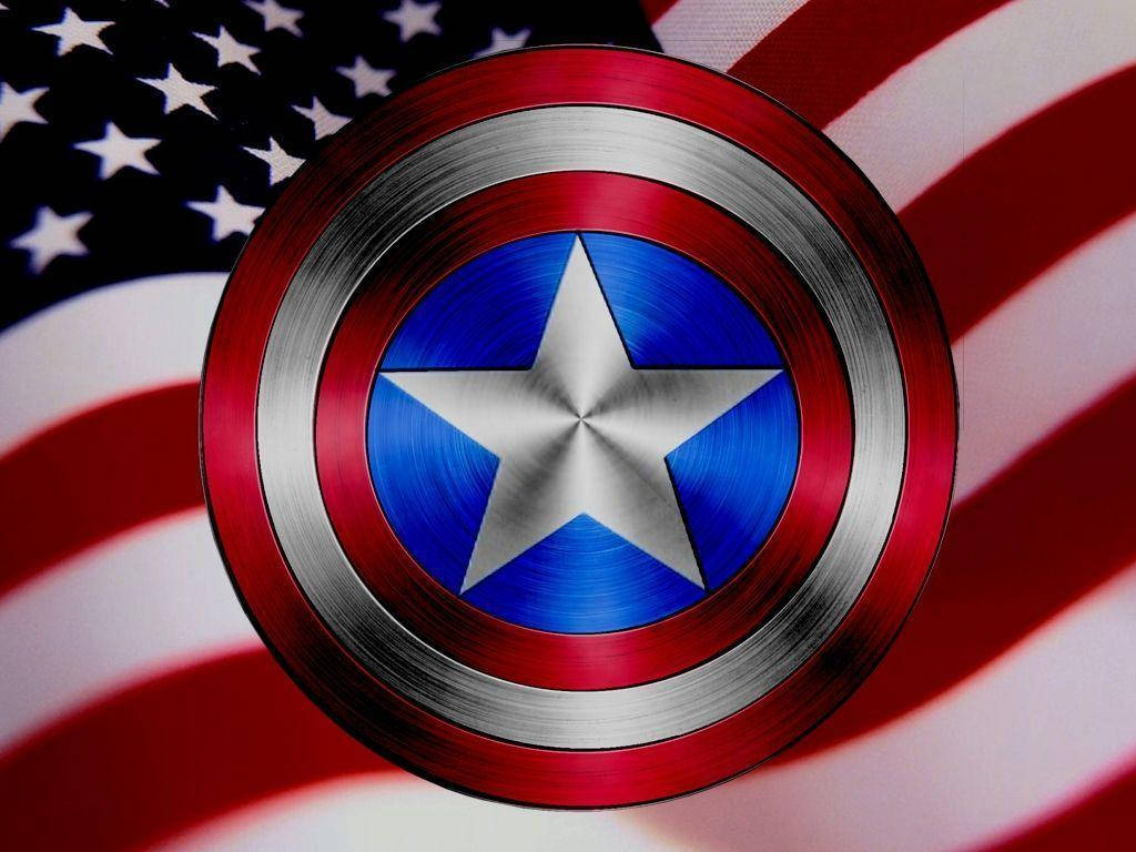 Patriotic Captain America Shield Background