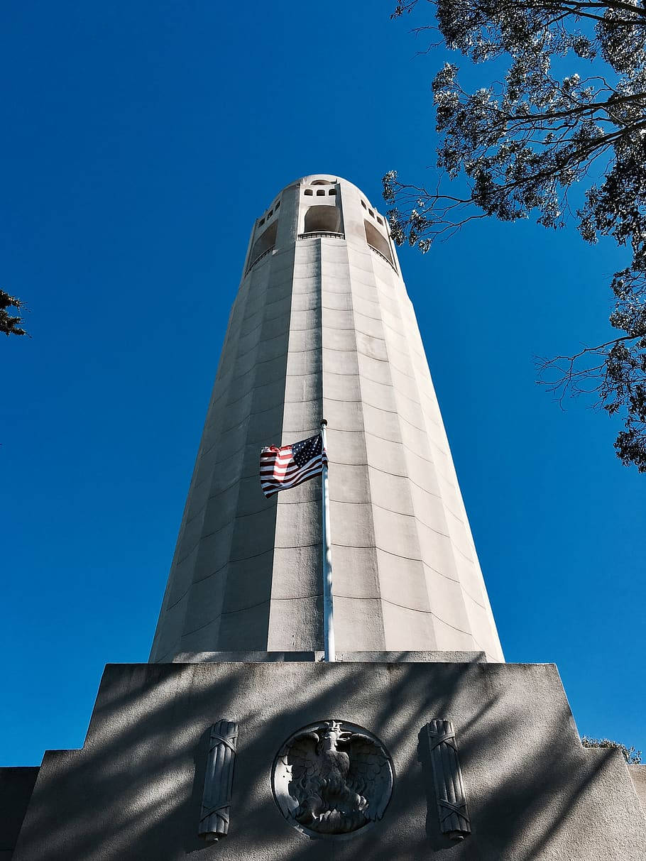 Patriotic Coit Tower Background