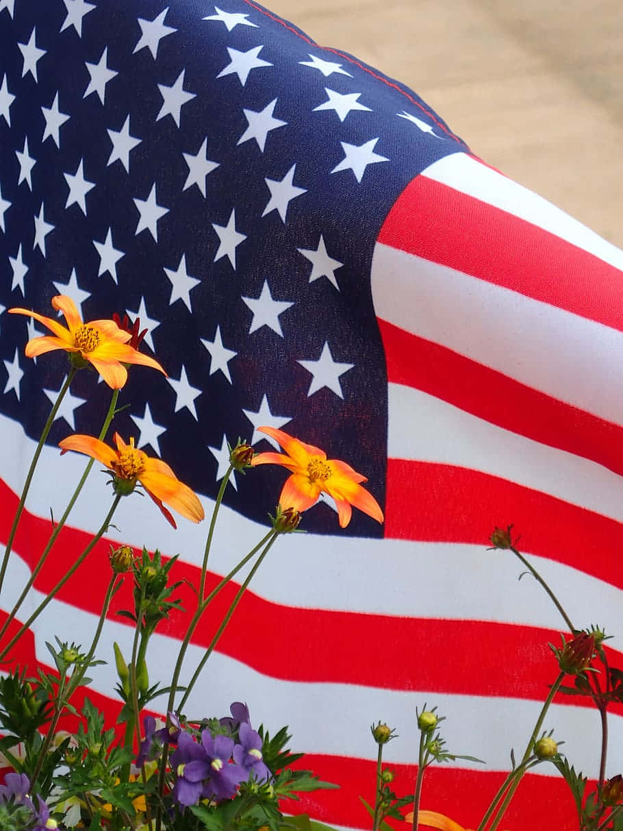 Patriotic Floral Backdrop