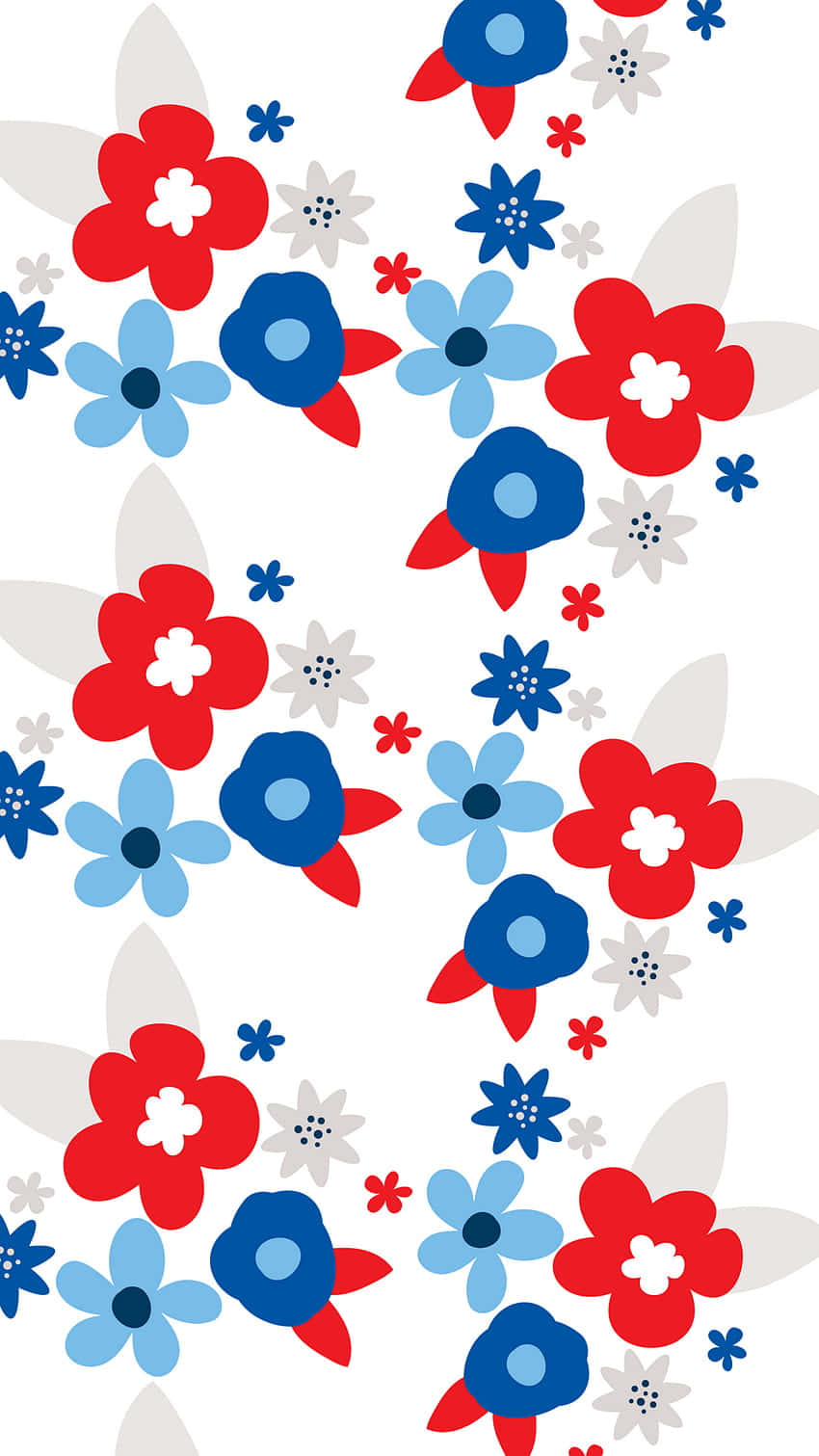 Patriotic Floral Pattern Background