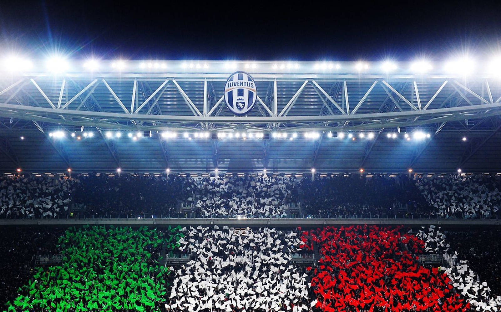 Patriotic Juventus Crowd At Allianz Stadium Background