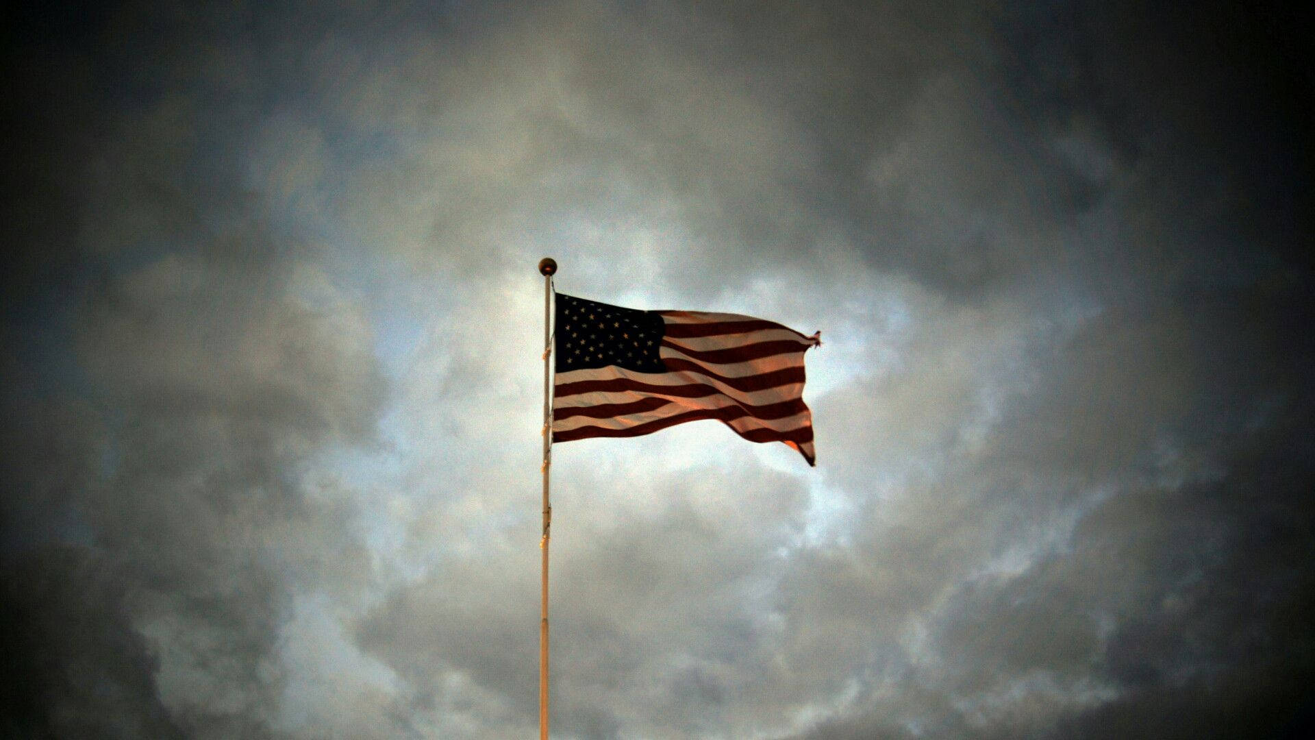 Patriotic Raised Flag Background