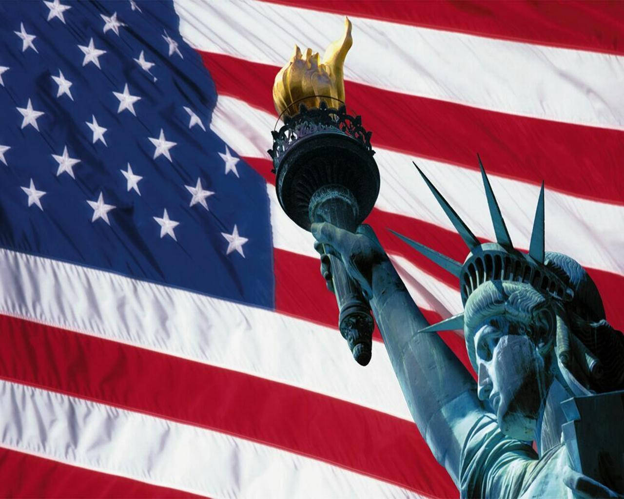 Patriotic Statue Of Liberty Background