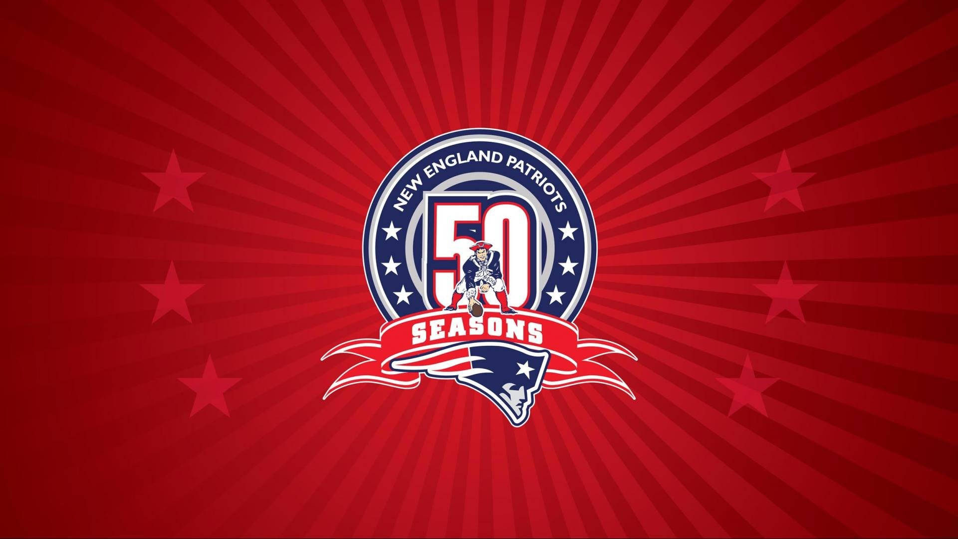 Patriots Logo 50 Seasons In Nfl Background