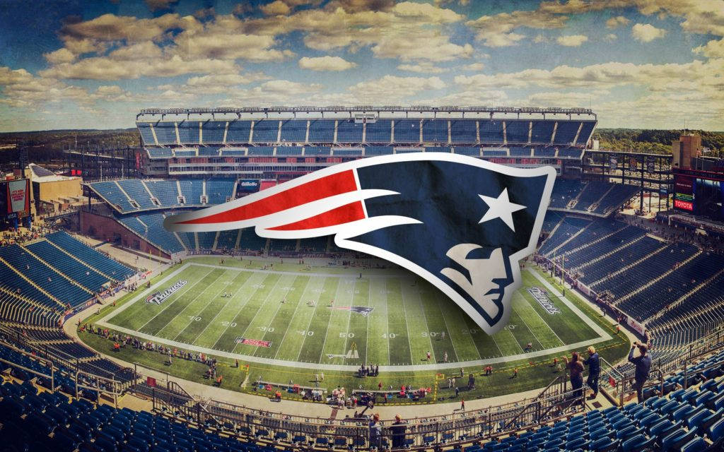 Patriots Logo On A Stadium Background Background