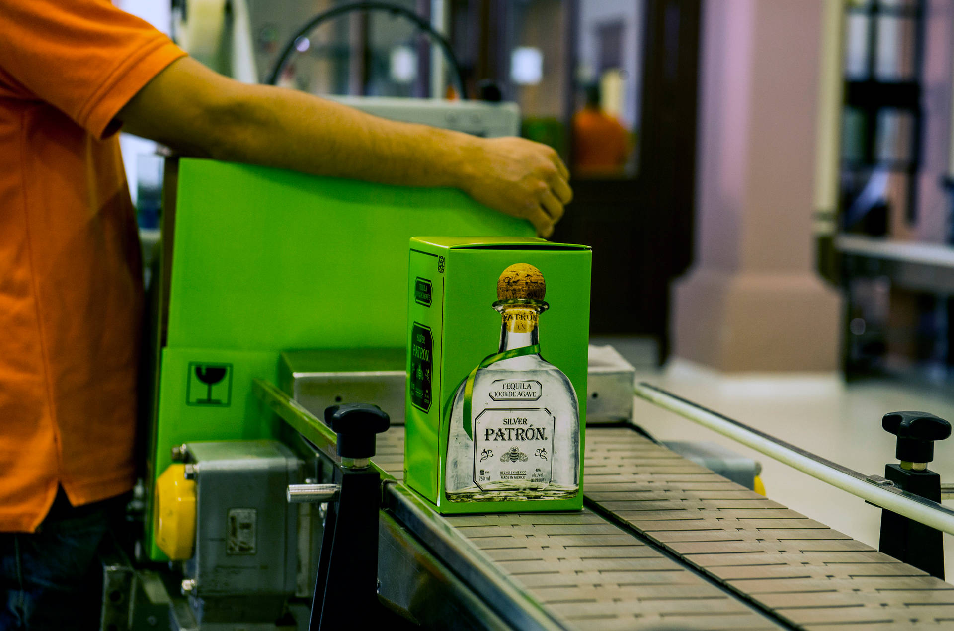 Patron Tequila Production Line Background