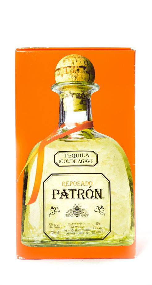 Patron Tequila Reposado On Orange Background Background