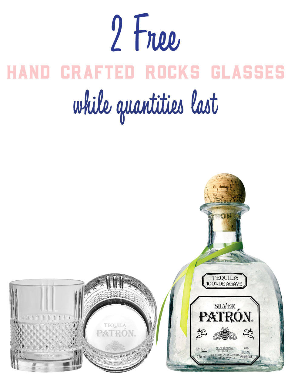 Patron Tequila Rocks Glass Poster Background