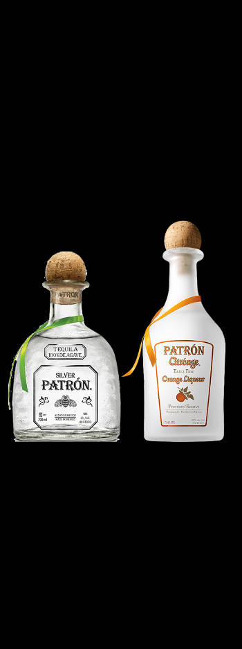 Patron Tequila Silver And Orange Background