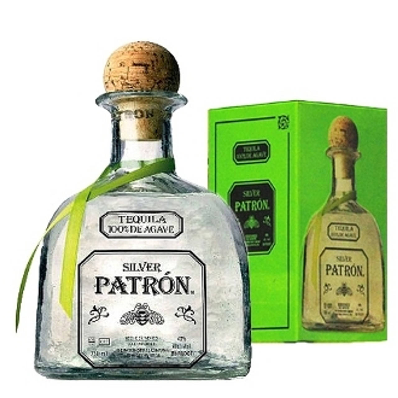 Patron Tequila Silver Bottle And Box Background