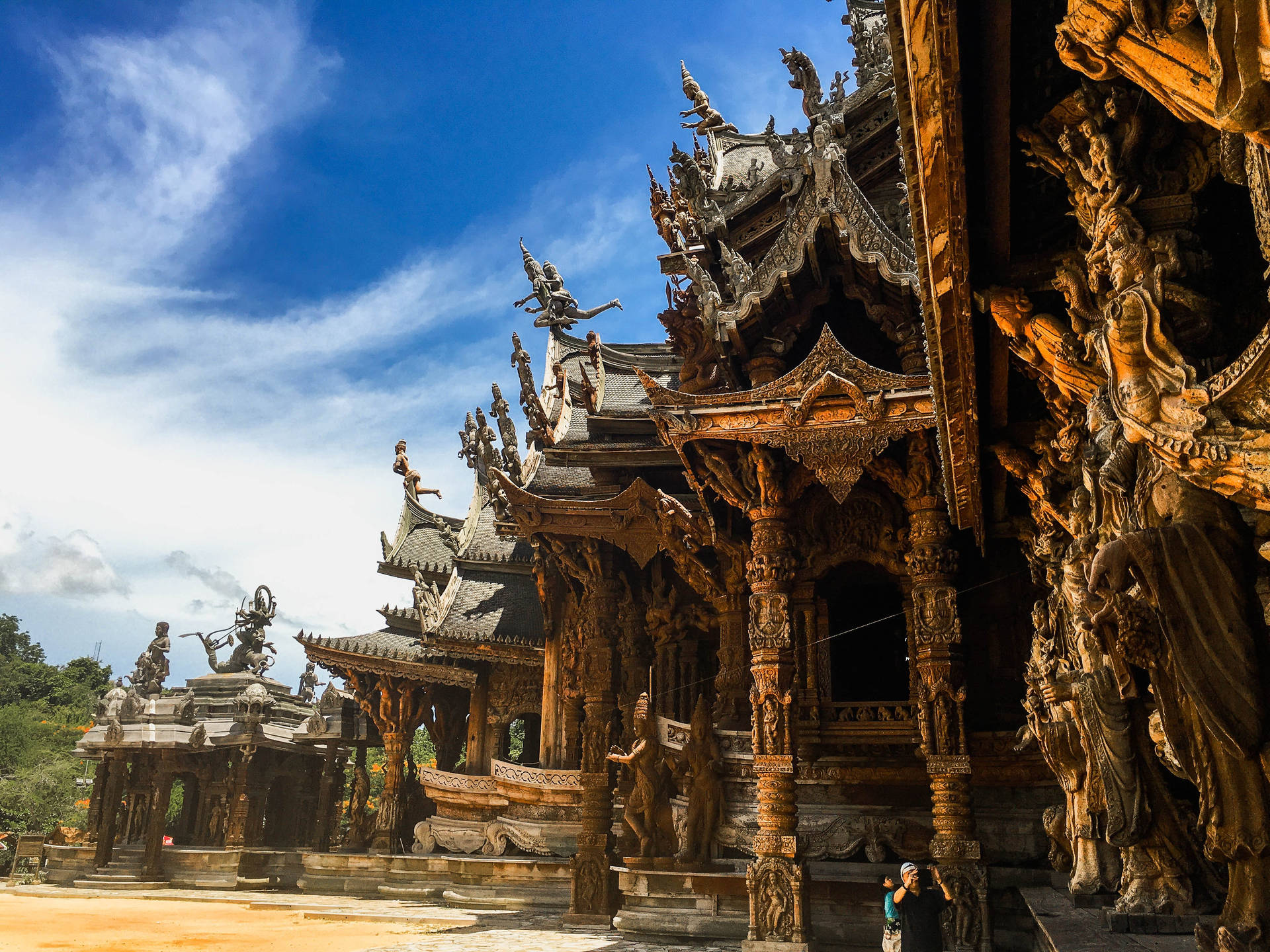 Pattaya Temple Details Background