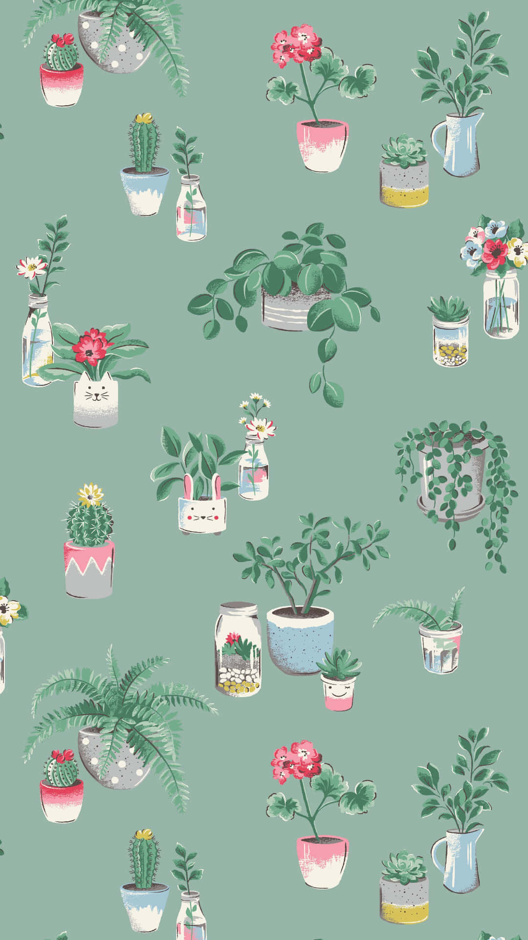 Pattern Artwork Of Plant Phone Background