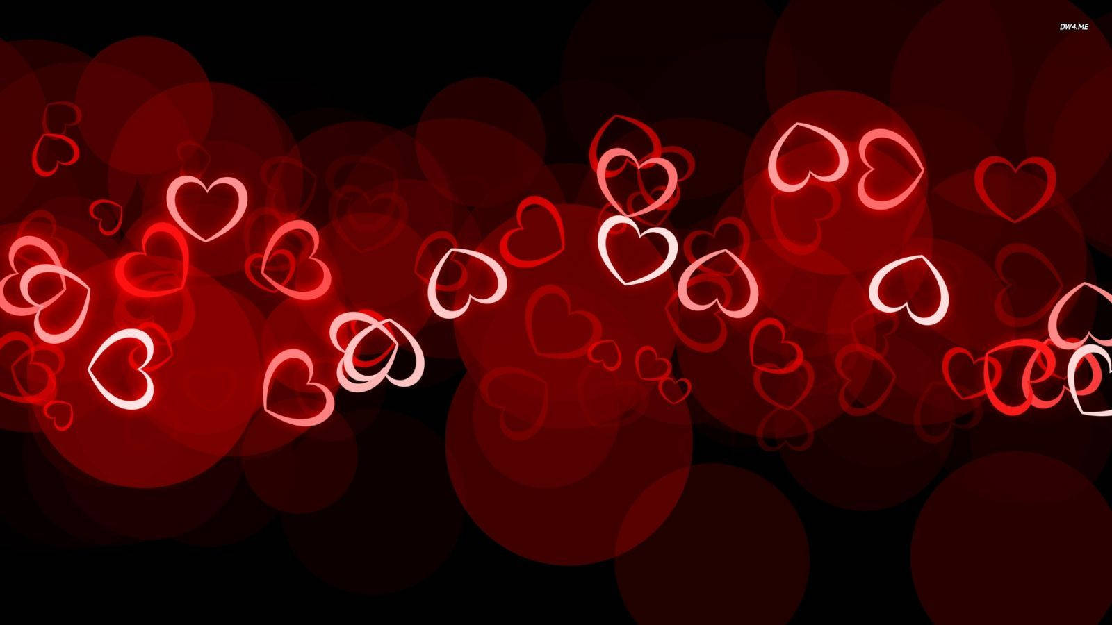 Patterned Hearts On Bokeh Valentines Desktop Background