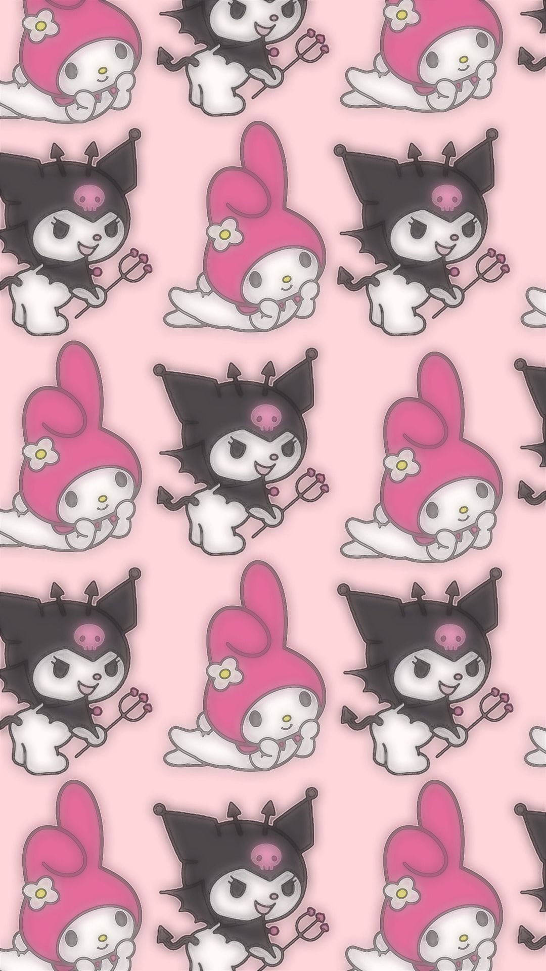 Patterned My Melody Kuromi Background