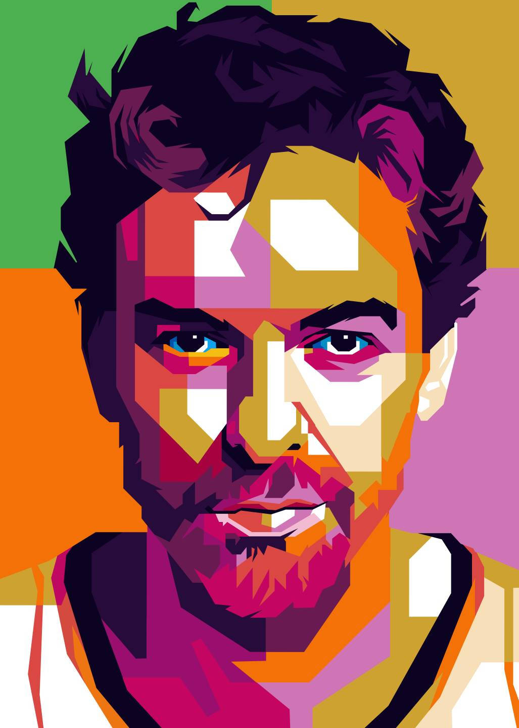Pau Gasol Colorful Abstract Background