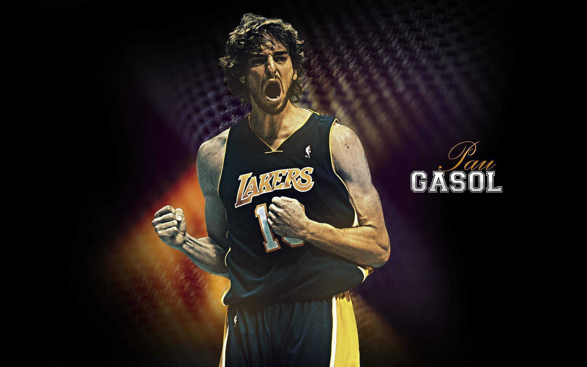Pau Gasol Lakers Black Jersey Background