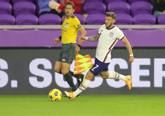 Paul Arriola Hitting Goal Mls Soccer Game Background