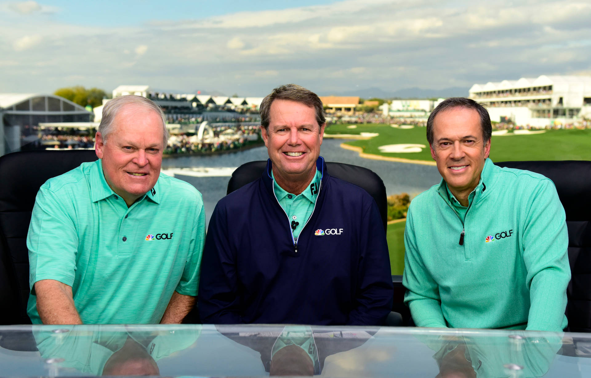 Paul Azinger Alongside Johnny Miller And Dan Hicks Background