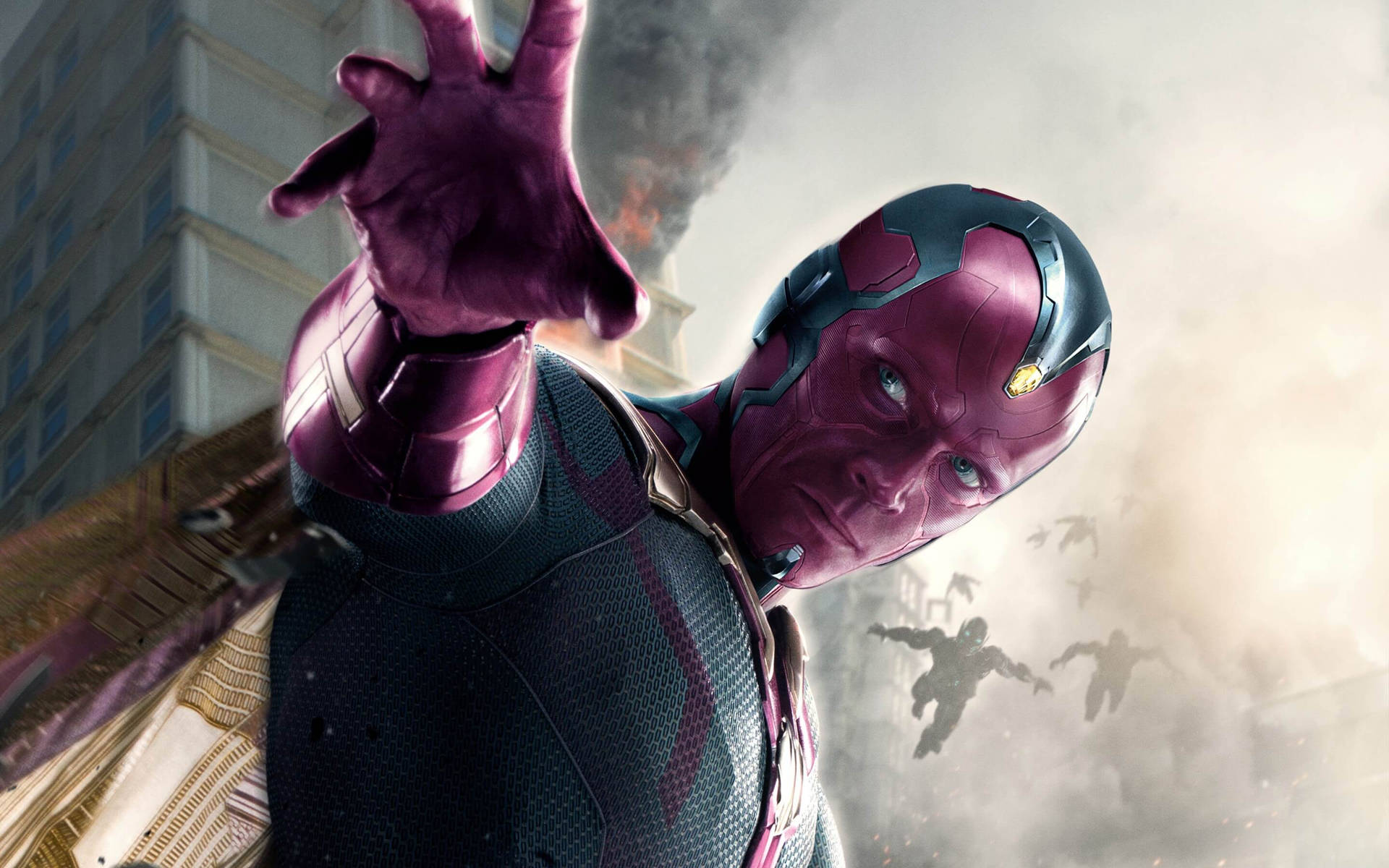 Paul Bettany As Vision In Marvel Cinematic Universe Background