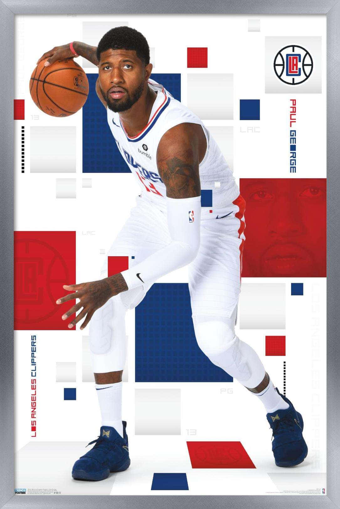Paul George Clippers Red And Blue Theme