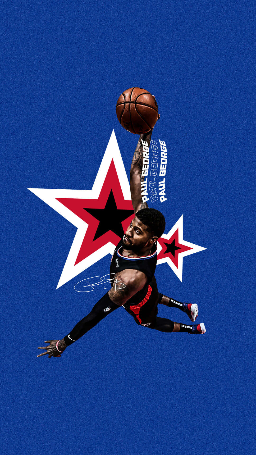 Paul George Fires Up L.a. Fans With Potent Dunk In Clippers Home Opener Background