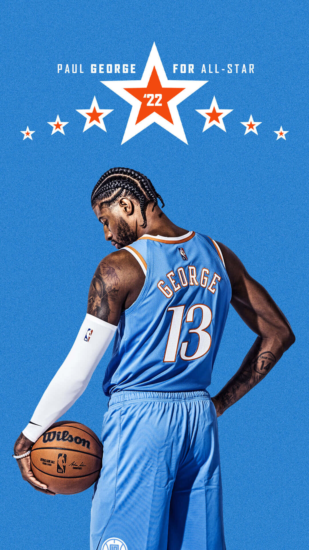 Paul George Of The Los Angeles Clippers Shines Bright Background