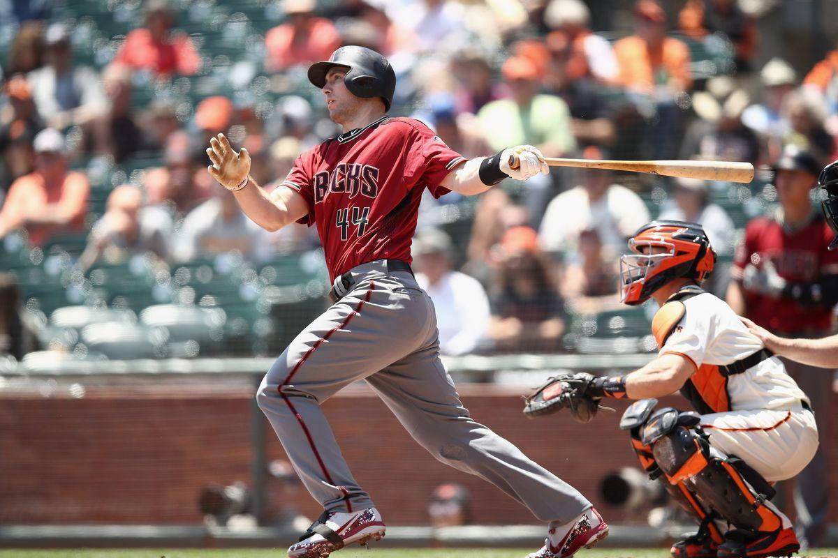 Paul Goldschmidt About To Run Bat Background