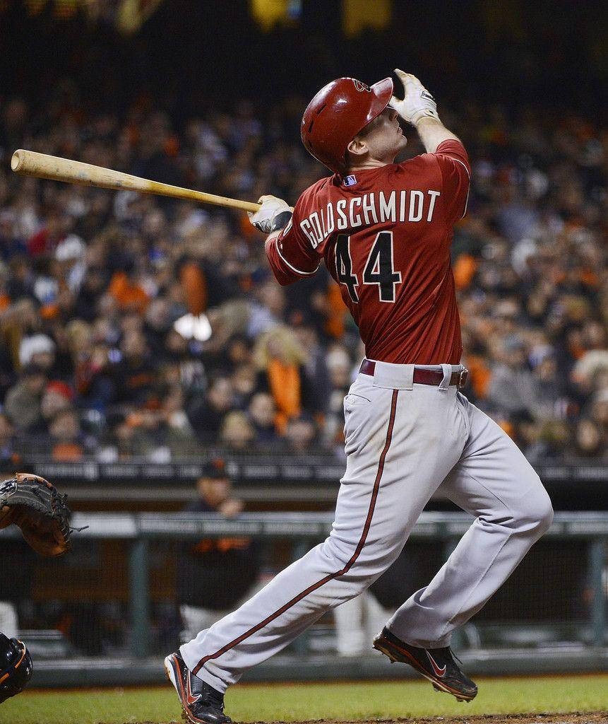 Paul Goldschmidt Baseball Bat In Game Background