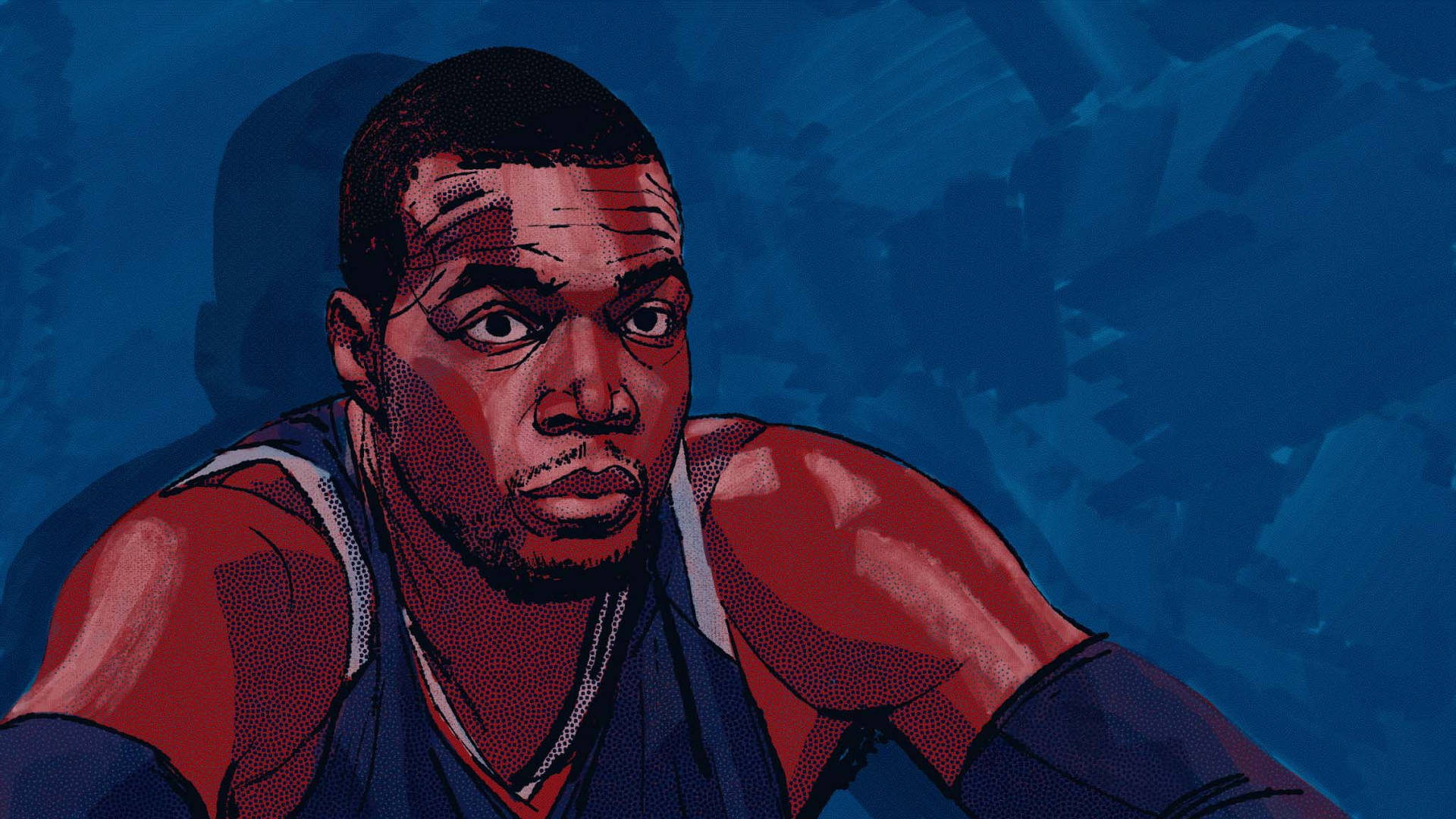 Paul Millsap Cartoon Art Background