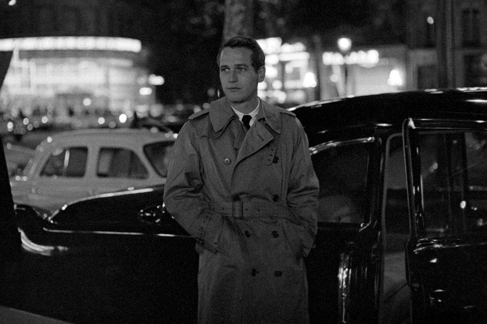 Paul Newman In A Trench Coat Background