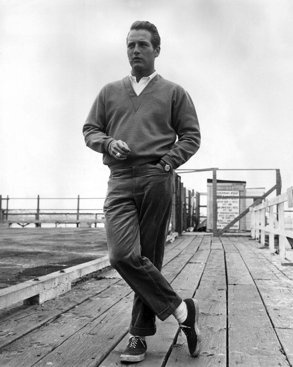 Paul Newman On A Dock Background