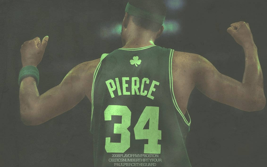 Paul Pierce Back Turned In Green Color Grading Background