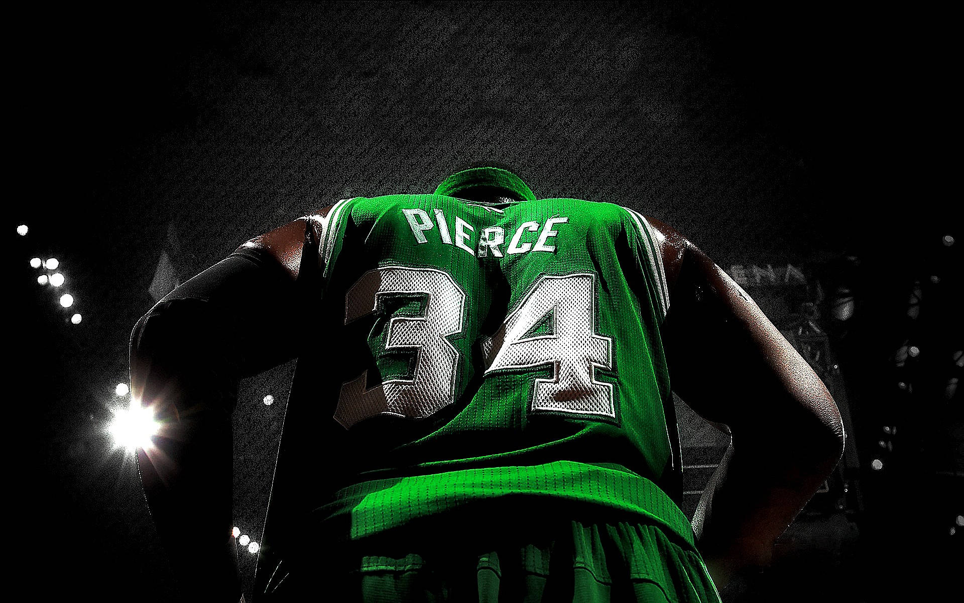 Paul Pierce Shot From Behind Under Spotlight Background