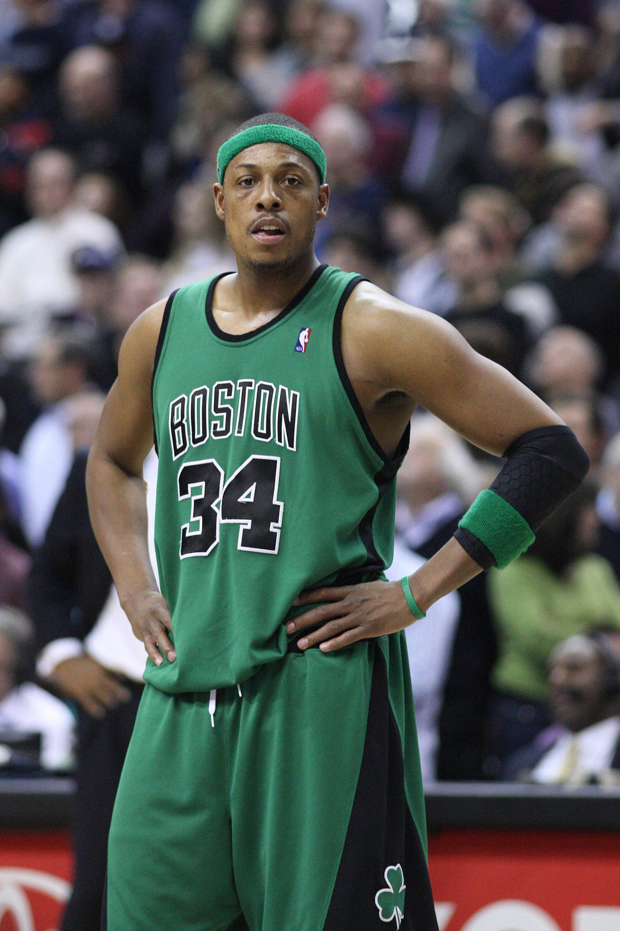 Paul Pierce With Hands On Hips In Uniform Background