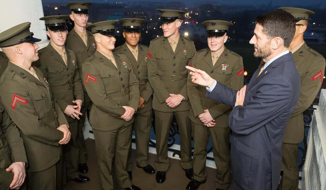 Paul Ryan With Us Navy Background