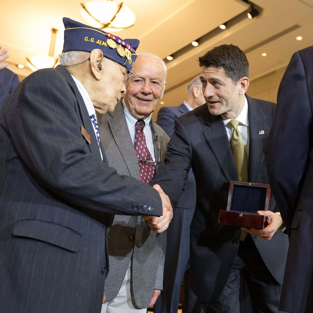Paul Ryan With Us Veteran Background