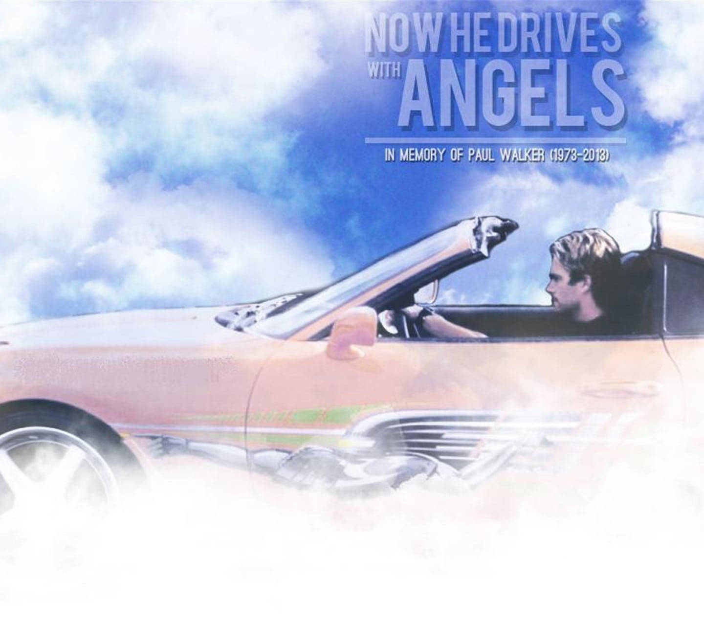 Paul Walker Driving In Heaven Background