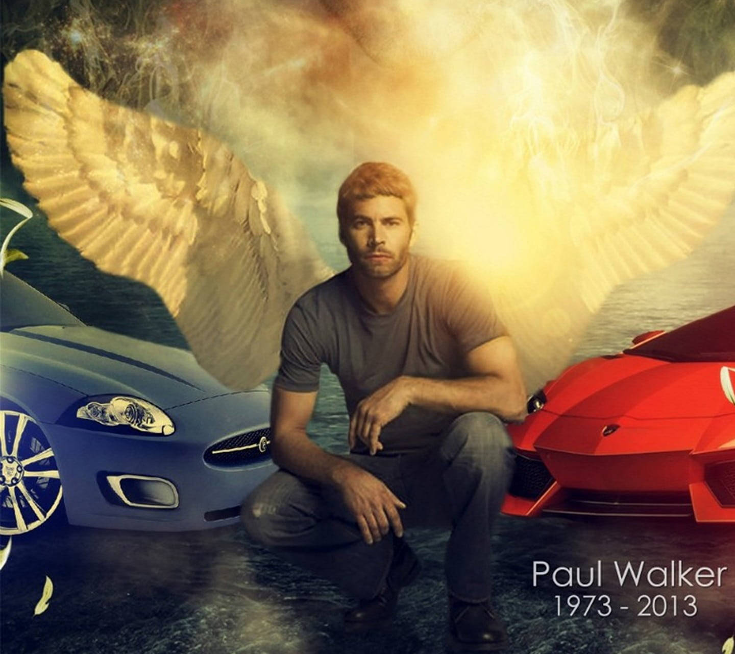 Paul Walker With Angel Wings Background