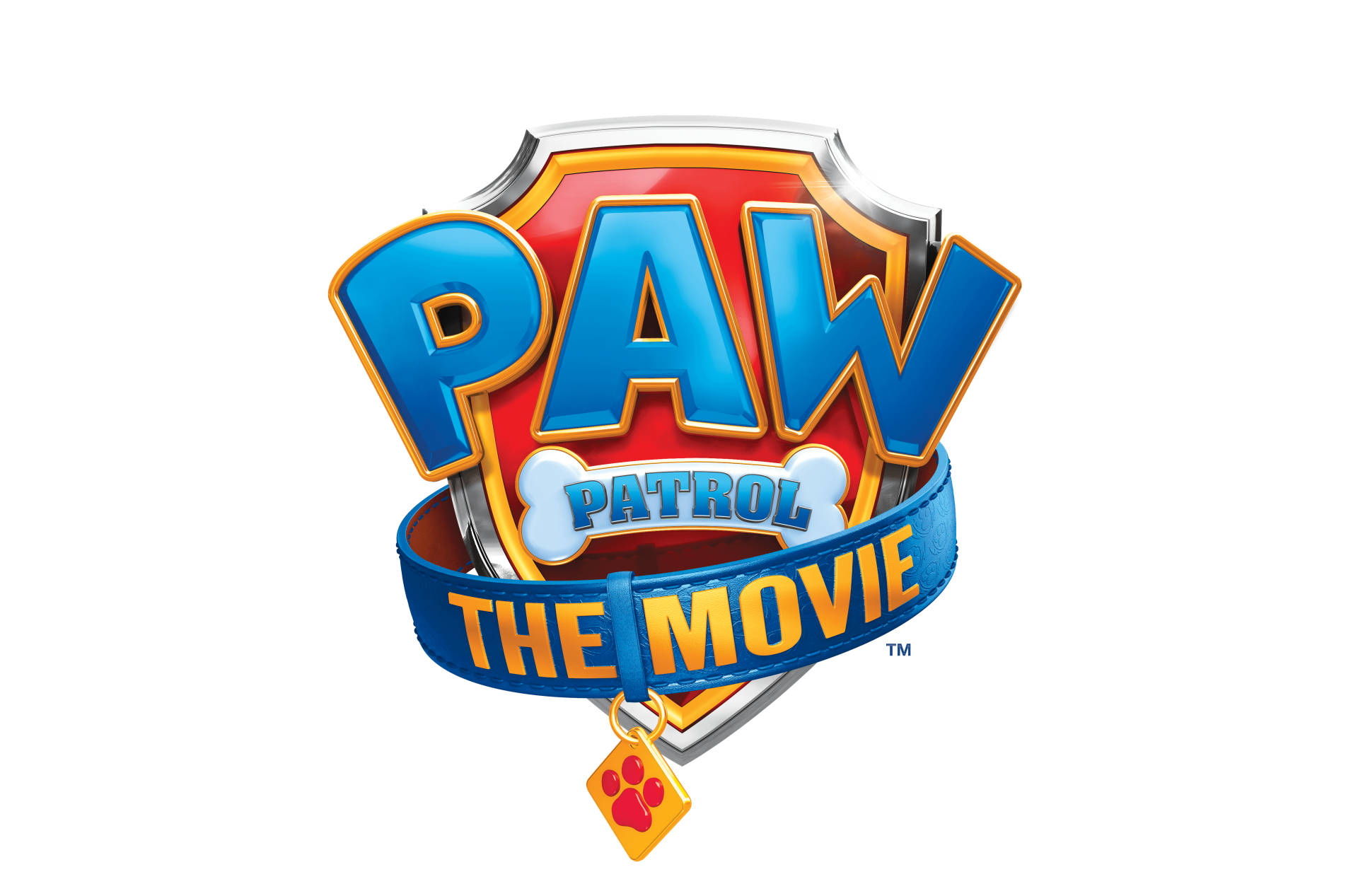 Paw Patrol The Movie Logo In White