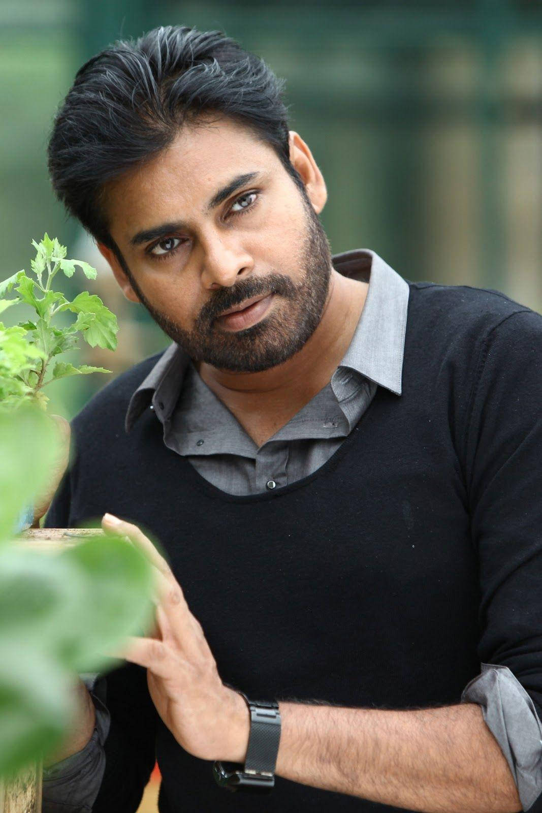 Pawan Kalyan With Plant Background
