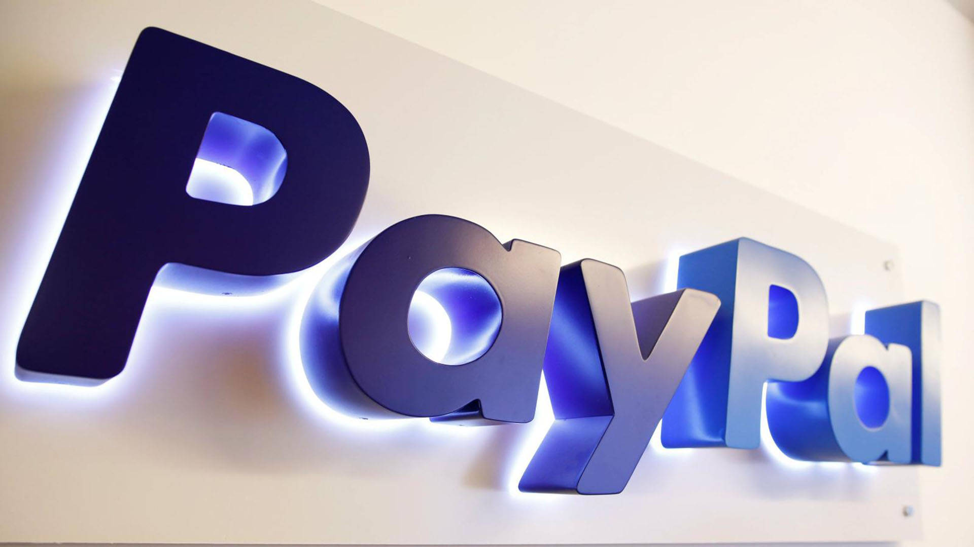 Paypal Blue Light Sign Background