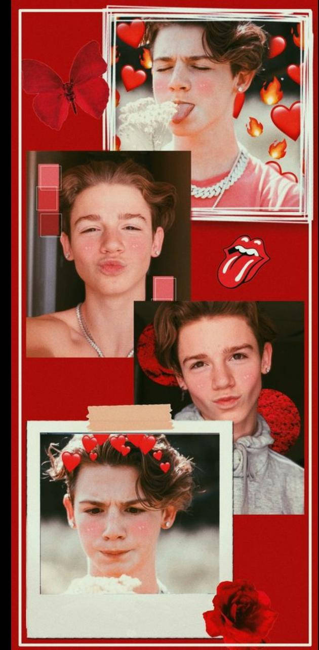 Payton Moormeier Red Themed Collage Background