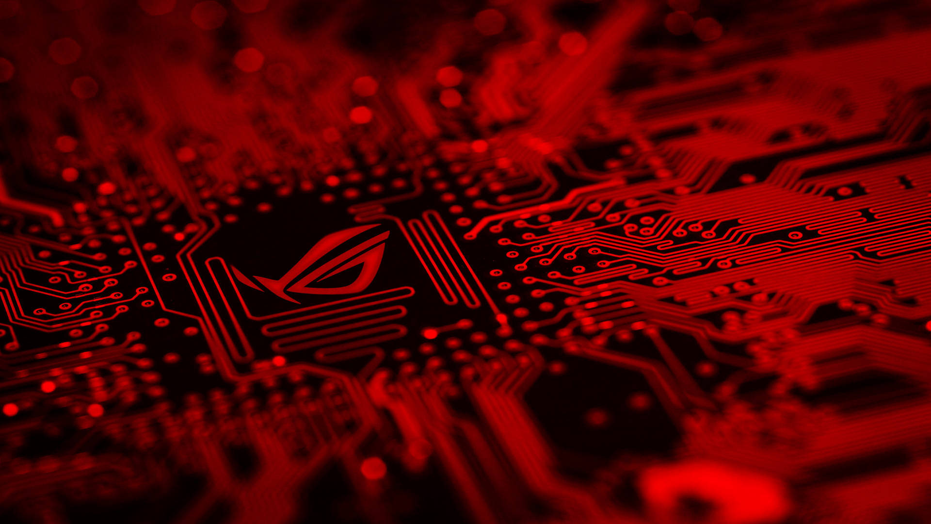 Pc Gaming Red Circuit Board Background