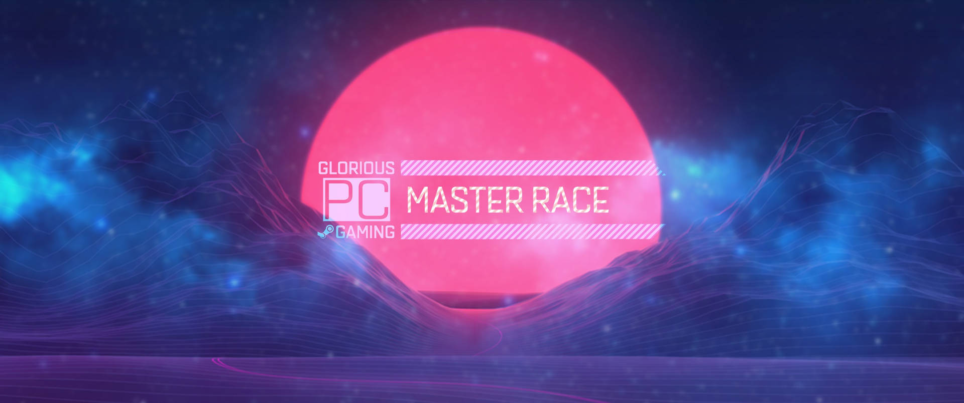 Pc Master Race Blue Smoke Glow Background