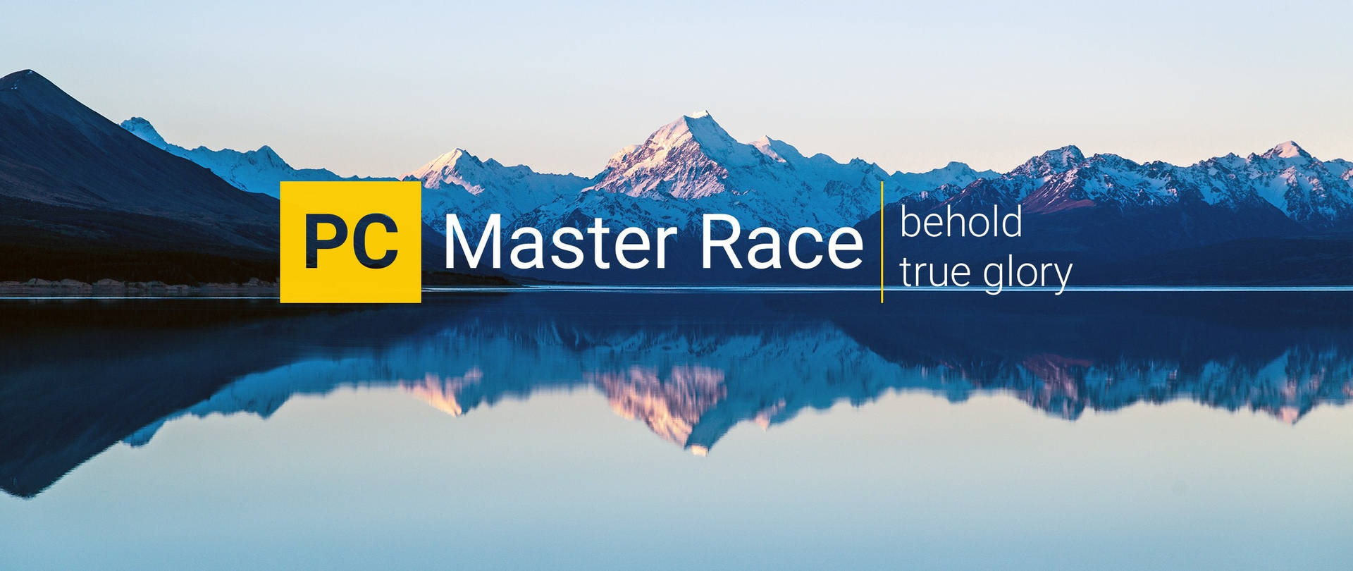 Pc Master Race Lake And Mountain Background