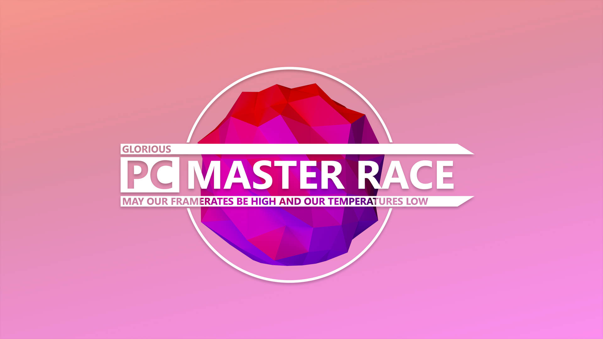 Pc Master Race Pink Poly Orb Background