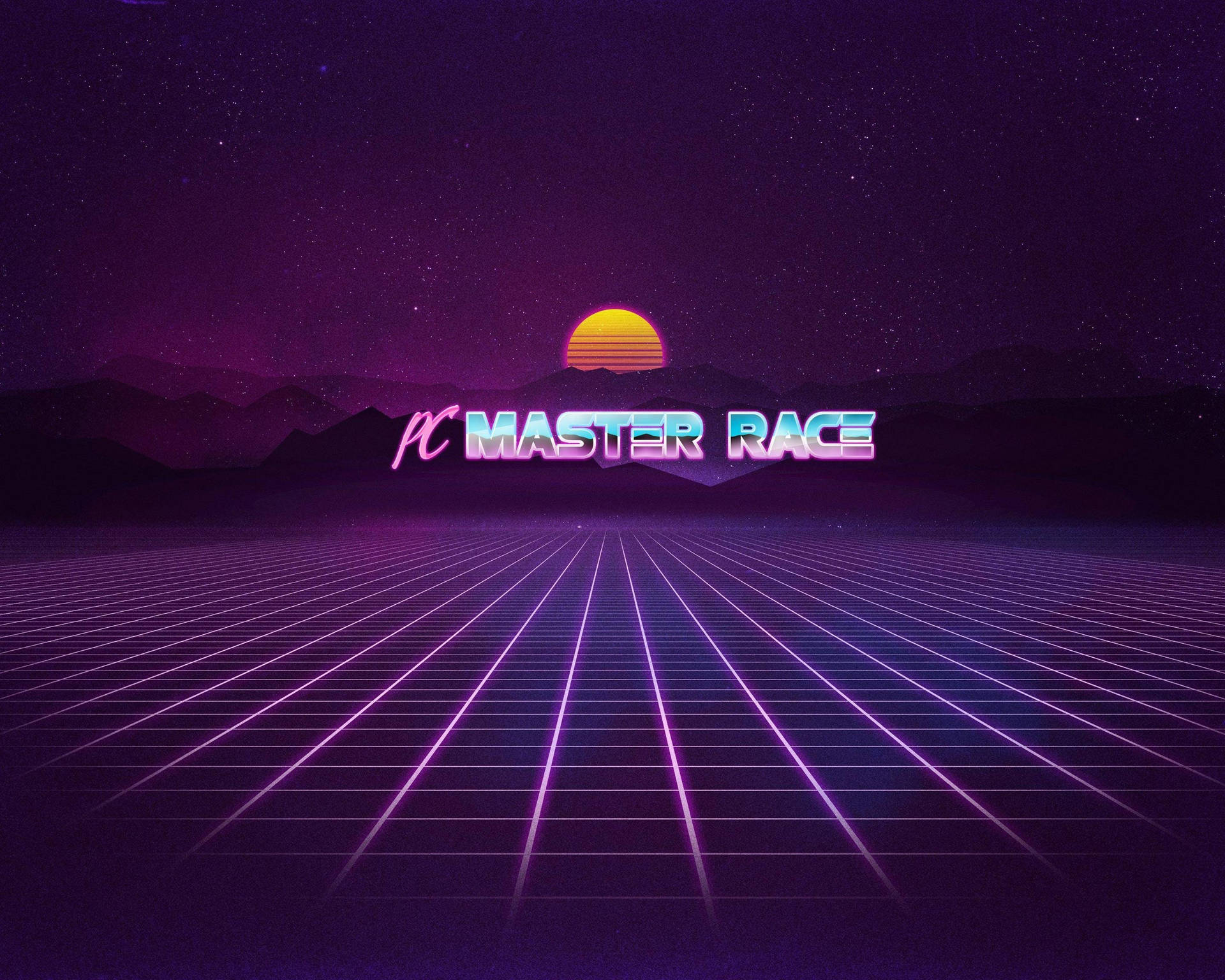 Pc Master Race Synthwave Background