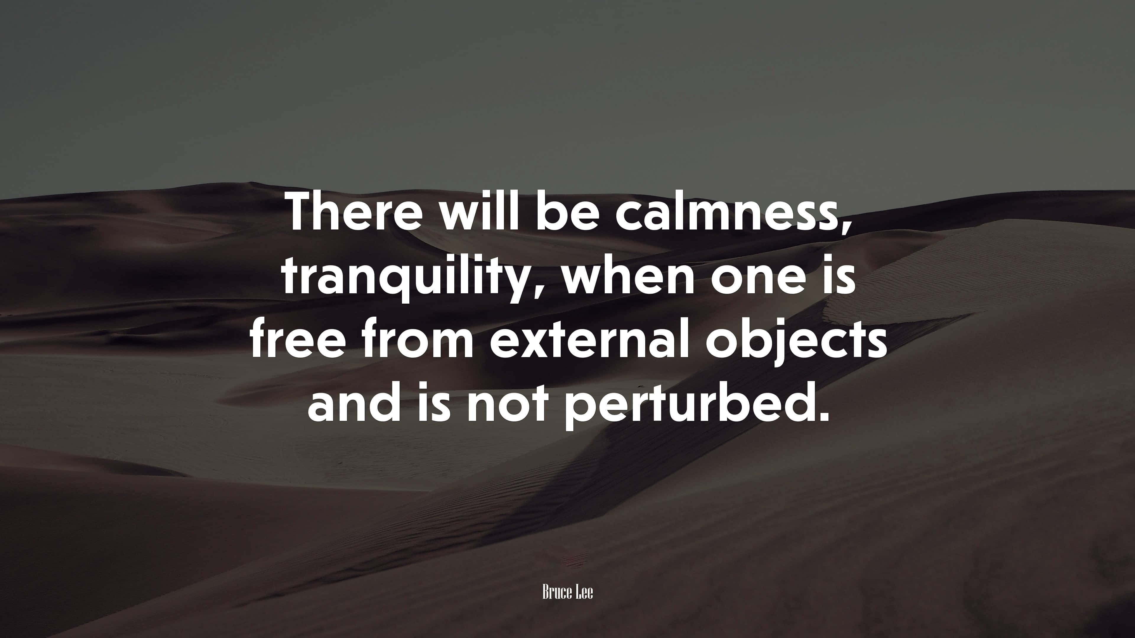 Peace Comes From Not Being Perturbed