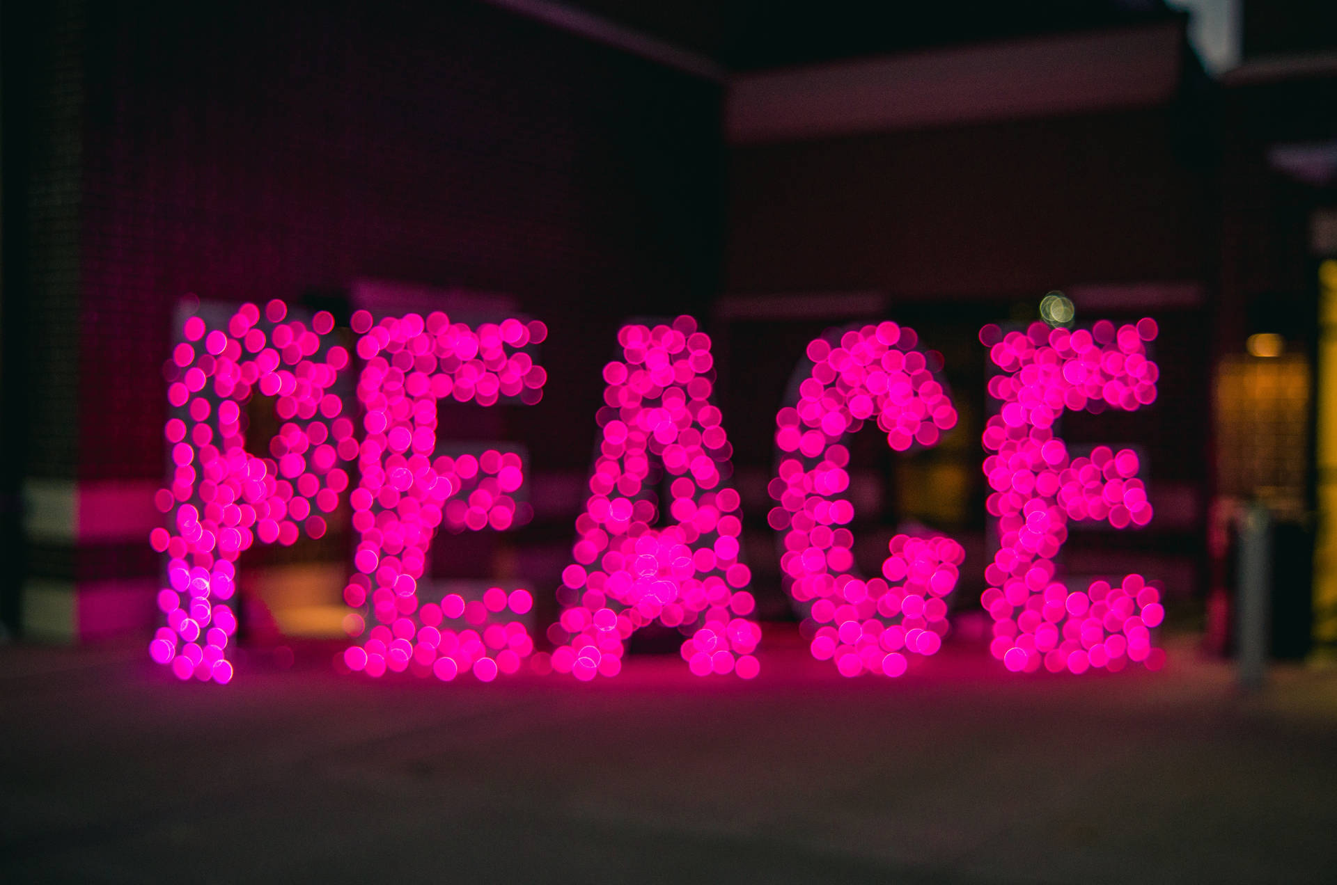 Peace Symbol Pink Light Orbs Background