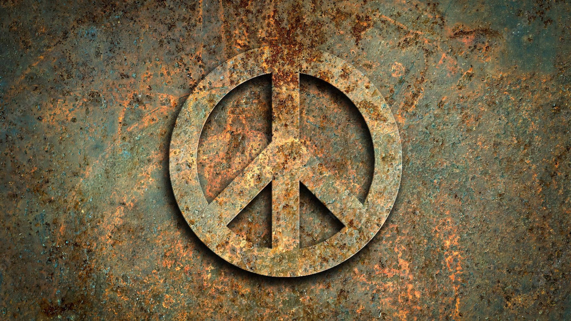 Peace Symbol Rusty Metal